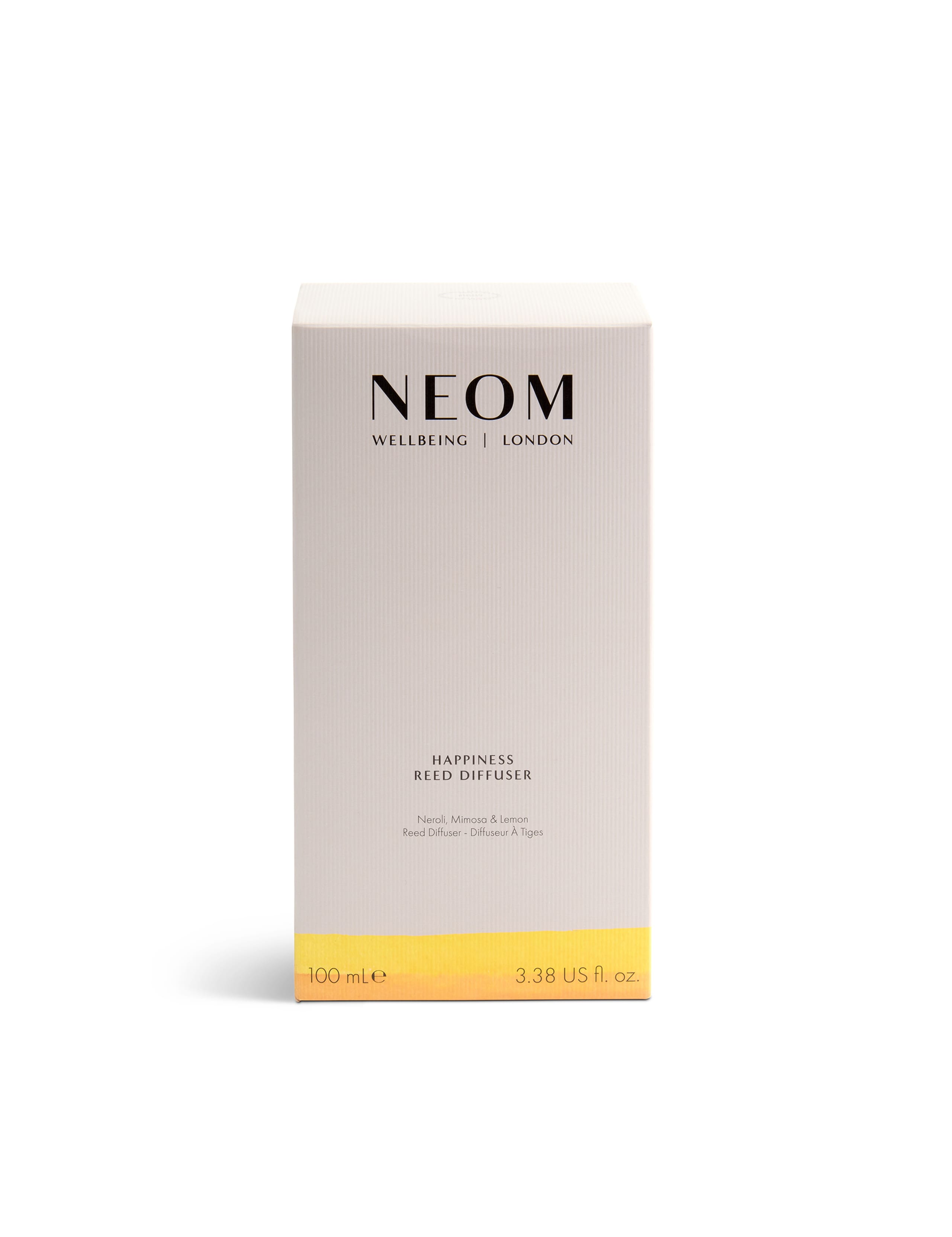 NEOM Happiness reed diffuser with neroli, mimosa, and lemon 100ml, UK version