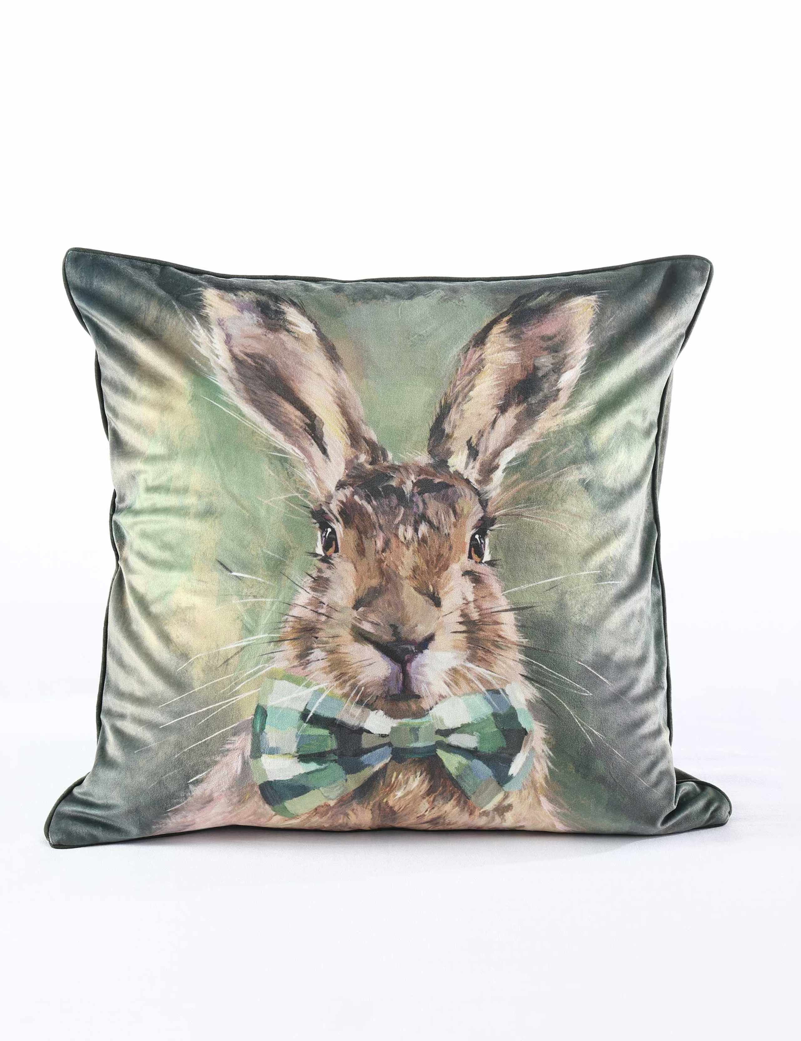 MM Linen Hare Tie Cushion 50cm square (British brand)