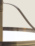 Laura Ashley Harrington 3 light pendant light with antique brass finish (British brand)