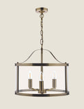 Laura Ashley Harrington 3 light pendant light with antique brass finish (British brand)