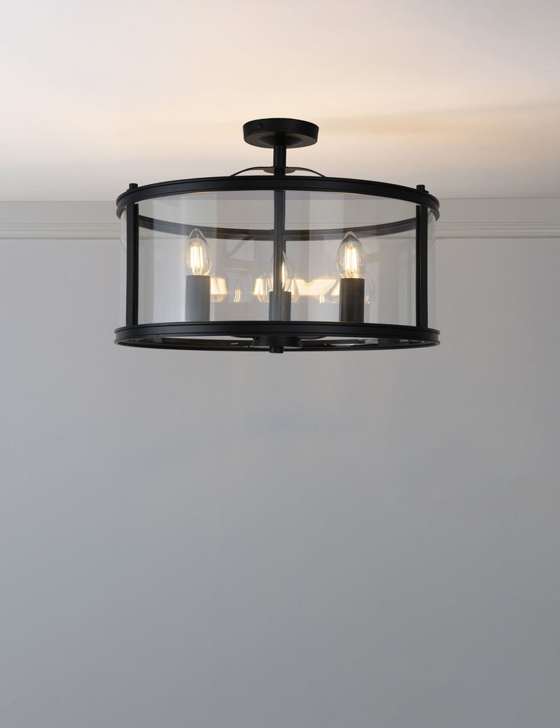 Laura Ashley Harrington 3 light semi flush ceiling light, UK version