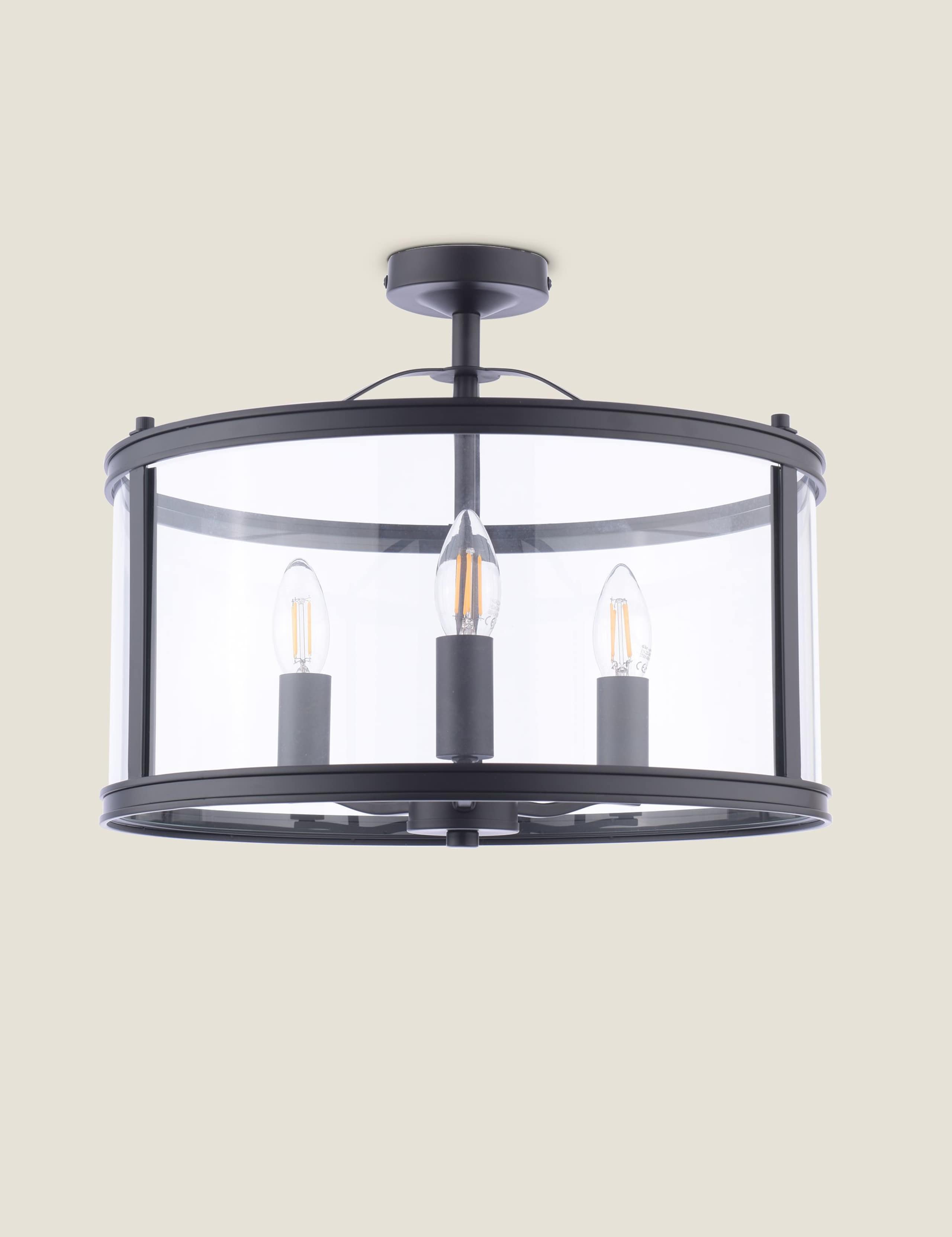 Laura Ashley Harrington 3 light semi flush ceiling light, UK version