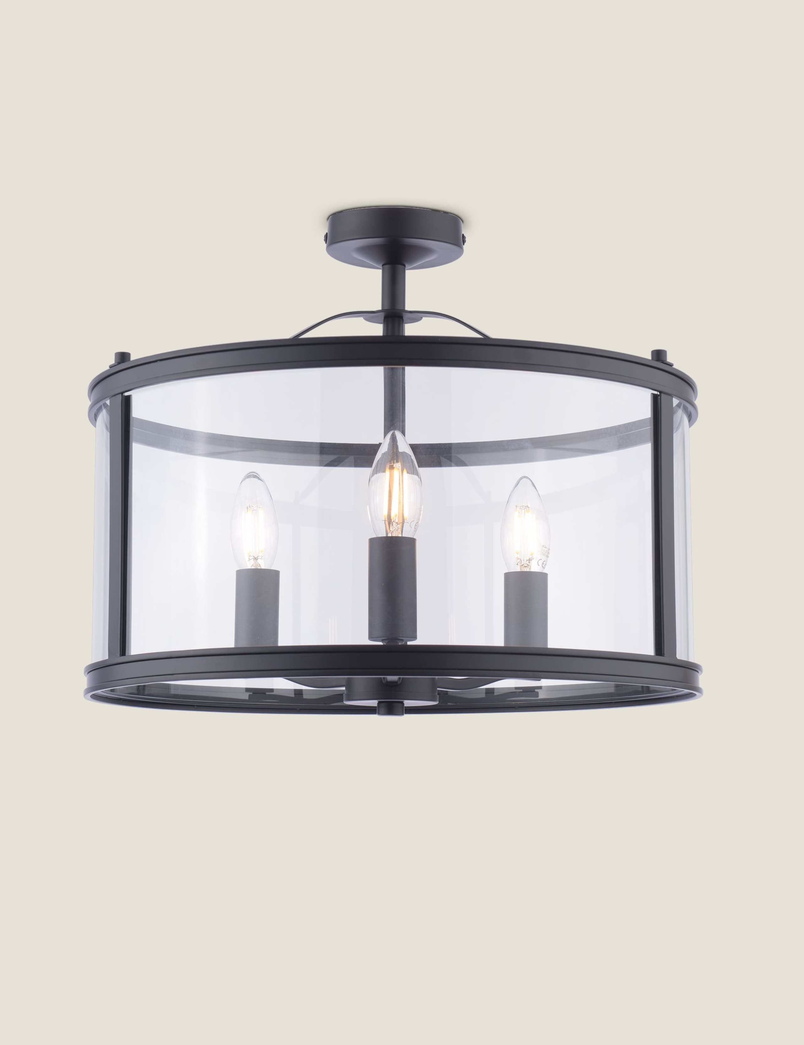 Laura Ashley Harrington 3 light semi flush ceiling light, UK version