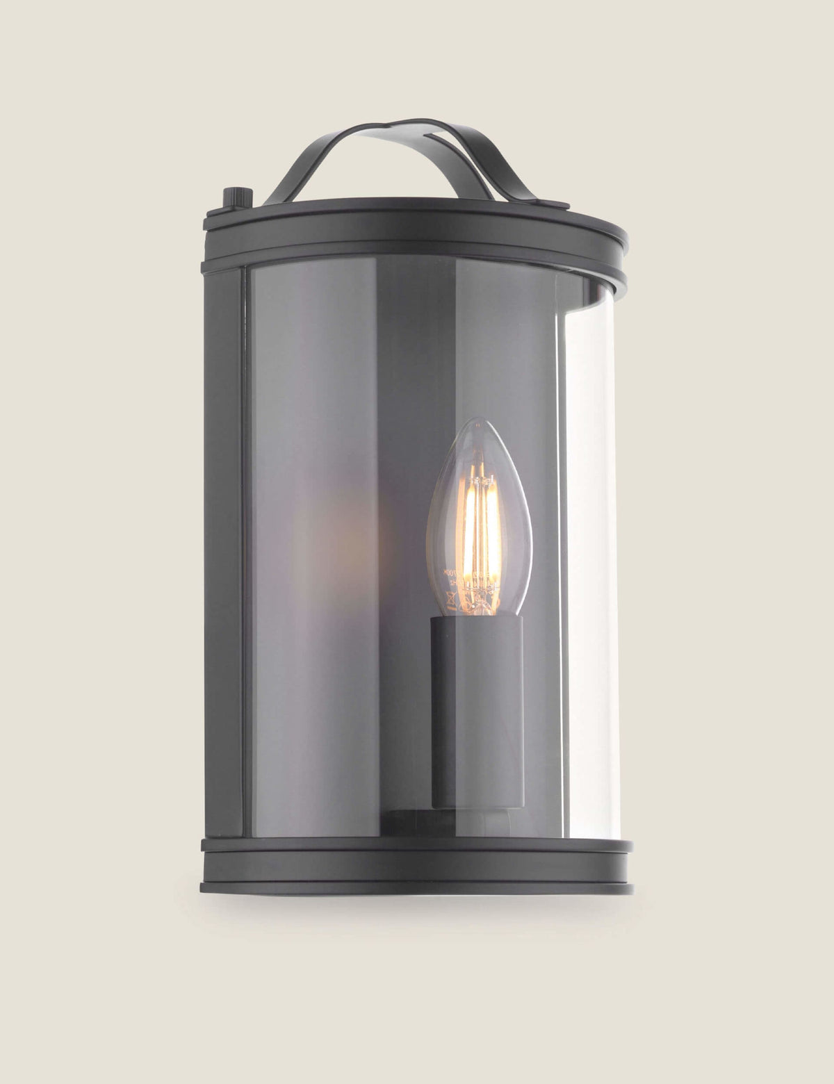 Laura Ashley Harrington metal flush wall light with clear glass, UK version