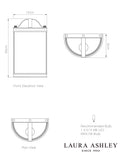 Laura Ashley Harrington metal flush wall light with clear glass, UK version