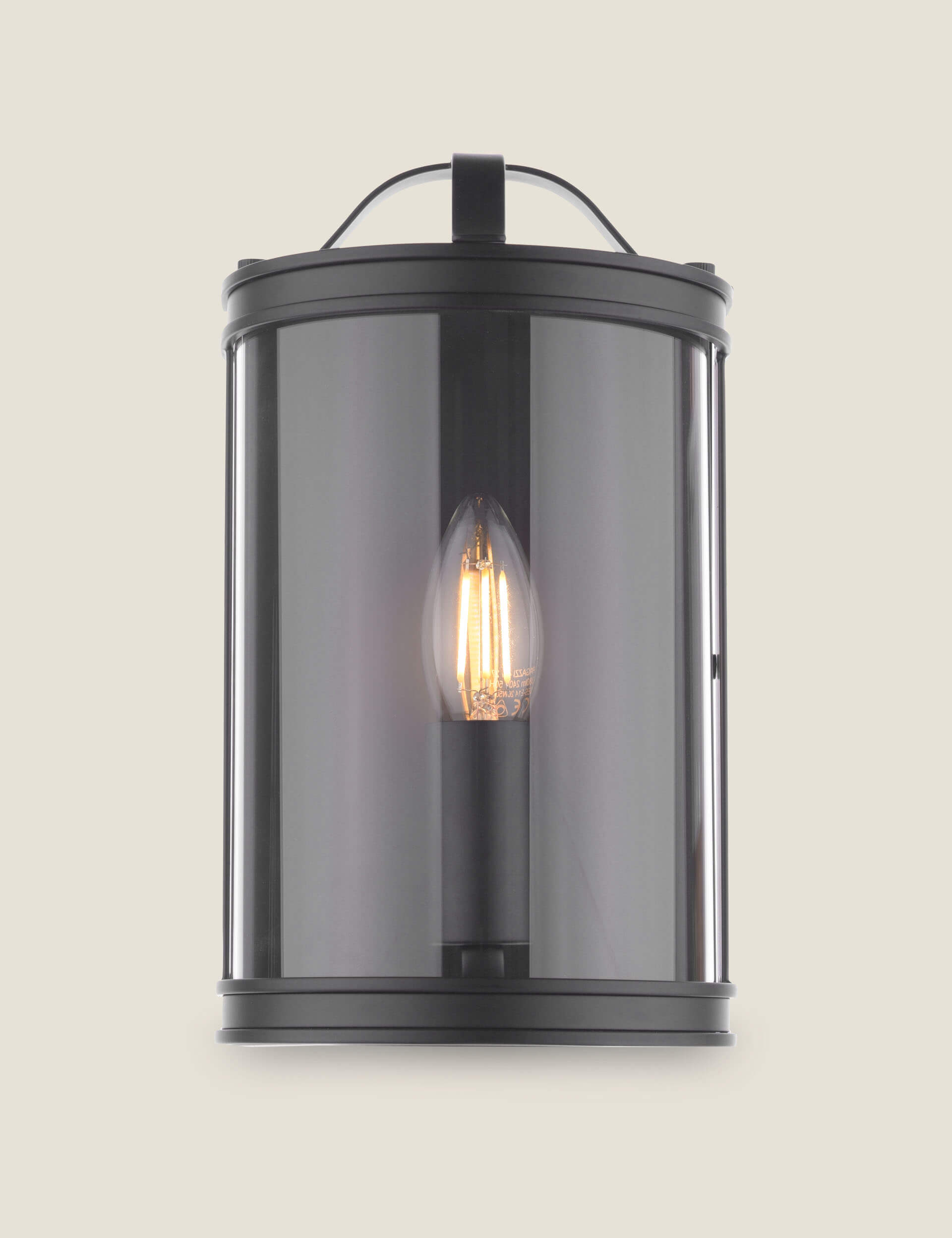 Laura Ashley Harrington metal flush wall light with clear glass, UK version