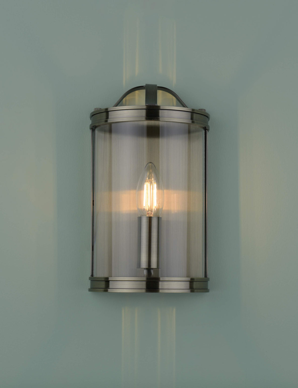 Laura Ashley flush wall light antique brass lantern design, UK version