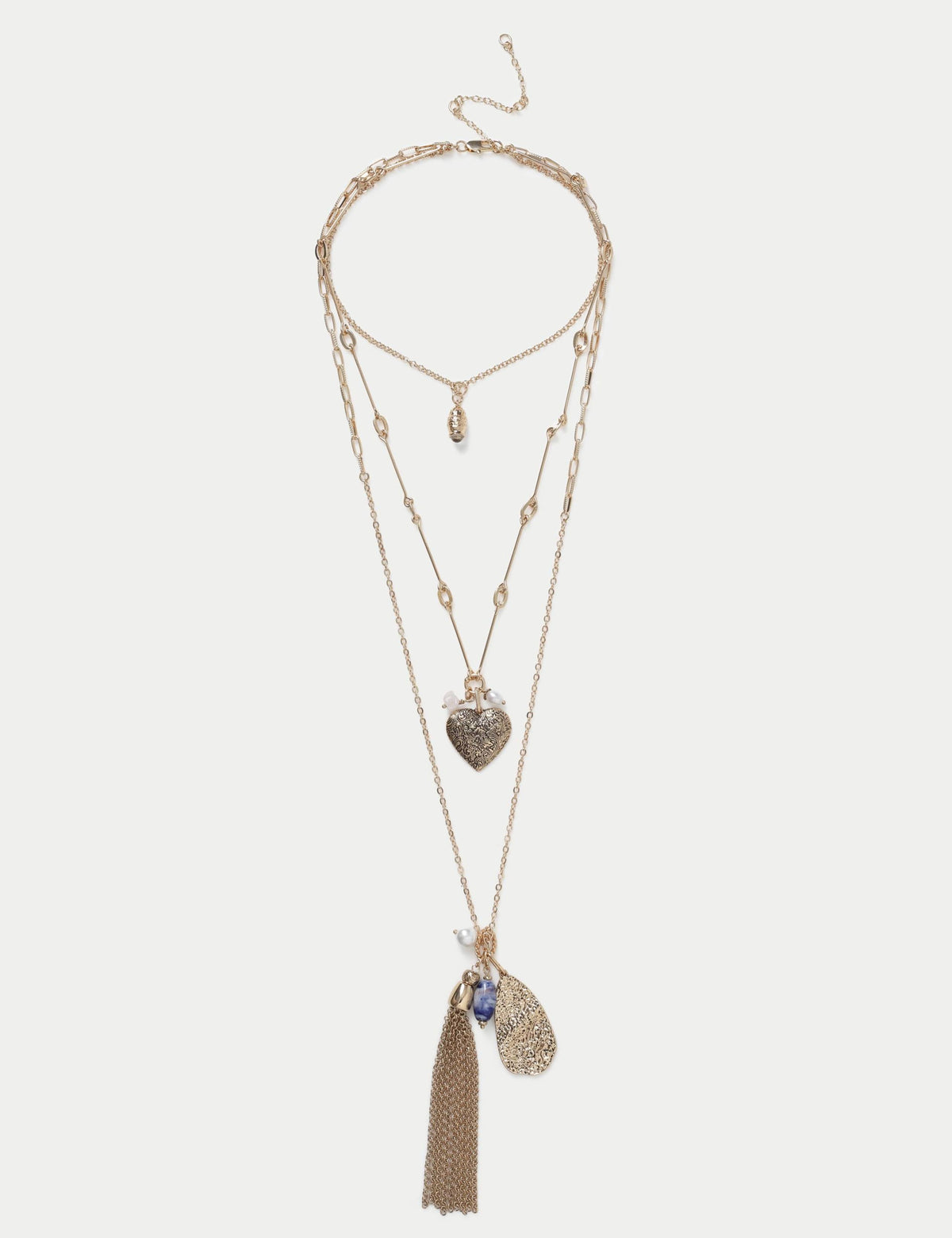 Heart Tassel Multirow Necklace (British brand)