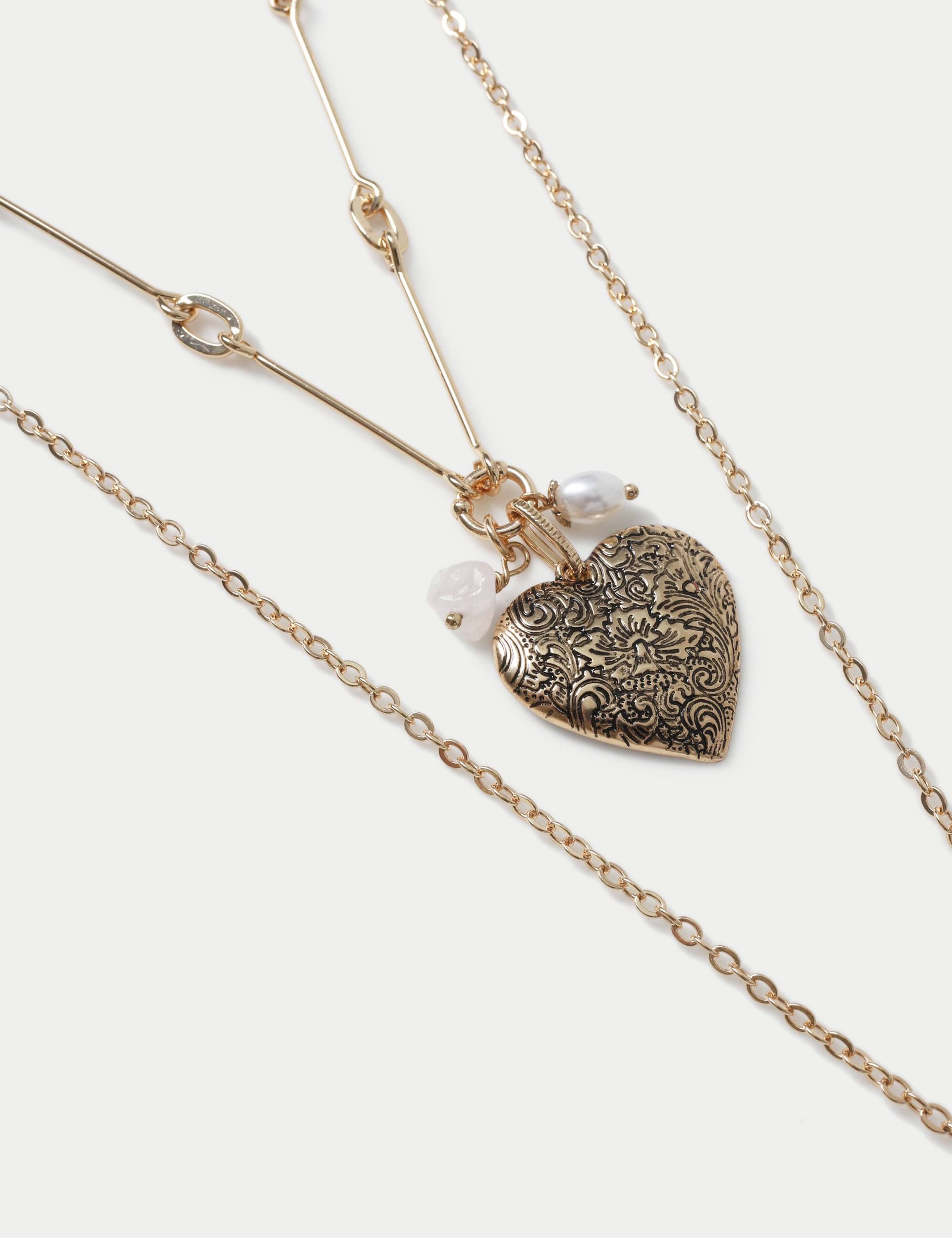Heart Tassel Multirow Necklace (British brand)