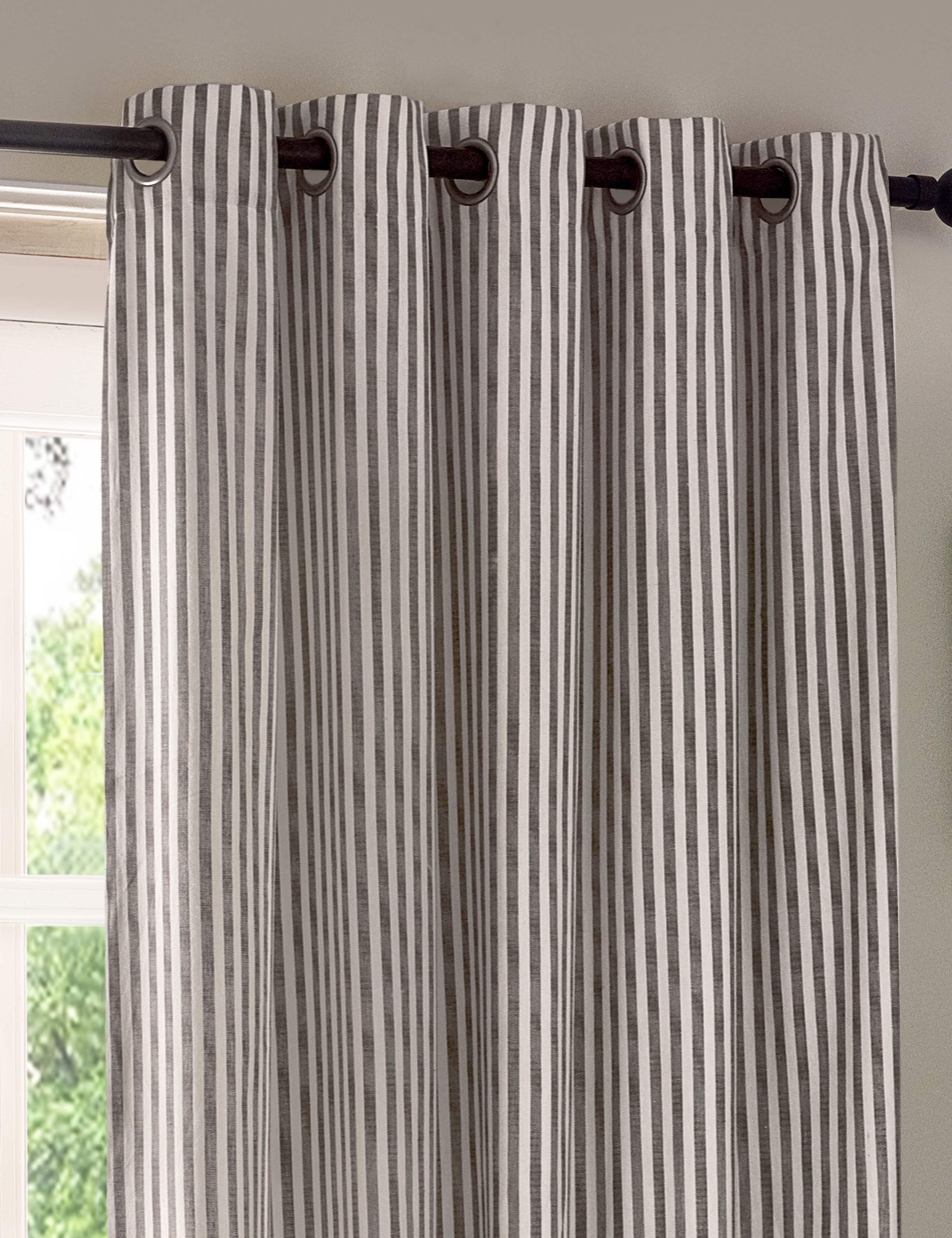 Yard Hebden pure cotton striped eyelet curtains, imported from the UK
