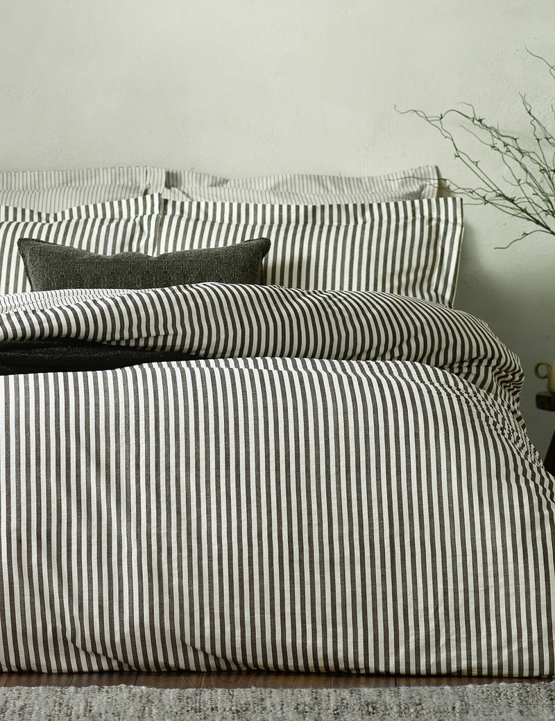 Yard Hebden striped cotton reversible bedding set, UK version