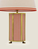 Joules Helmingham table lamp with antique brass and striped fabric (British brand)