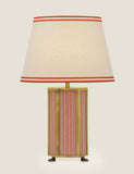 Joules Helmingham table lamp with antique brass and striped fabric (British brand)