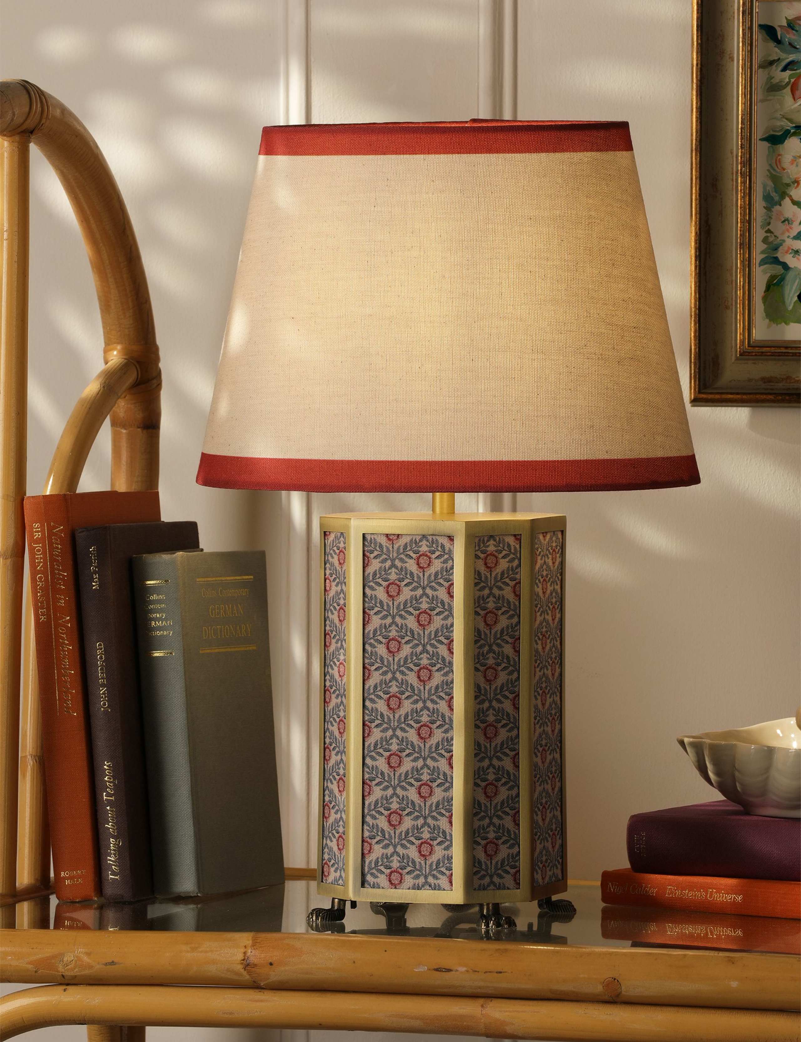 Joules Helmingham metal and fabric table lamp with brass base, UK version