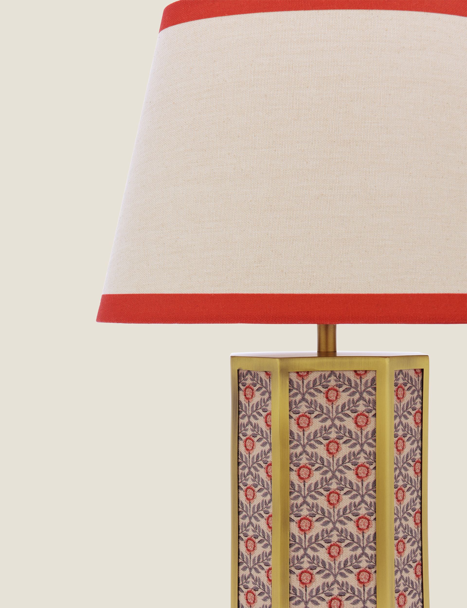 Joules Helmingham metal and fabric table lamp with brass base, UK version