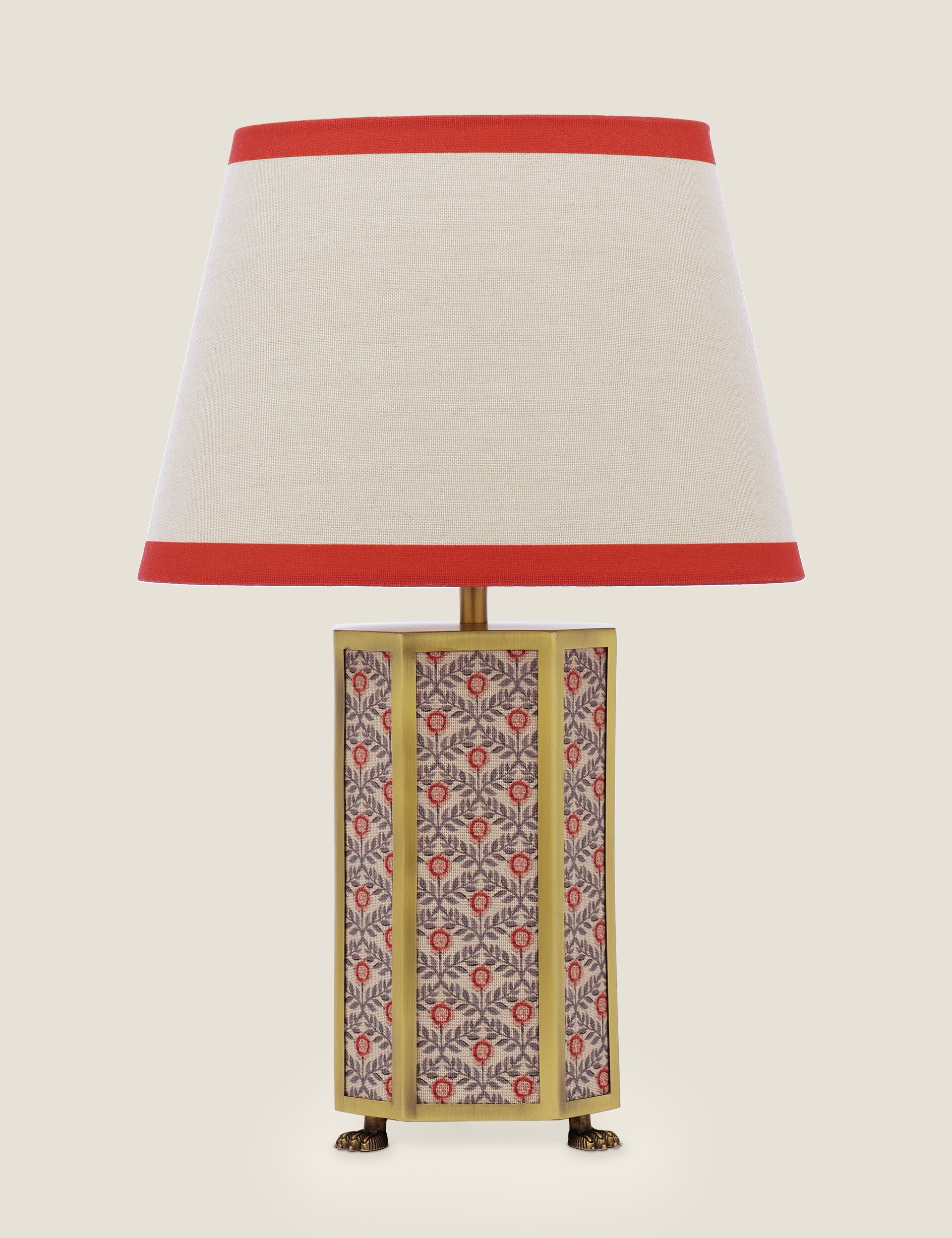 Joules Helmingham metal and fabric table lamp with brass base, UK version