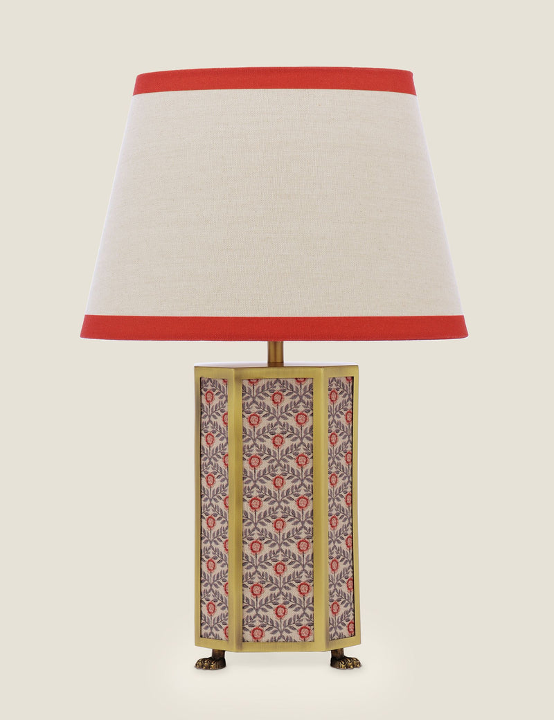 Joules Helmingham metal and fabric table lamp with brass base, UK version