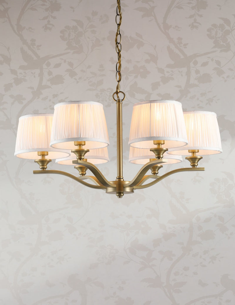Laura Ashley Hemsley 6-light pleated silk chandelier - (British brand)