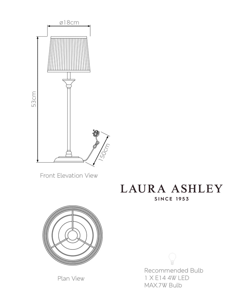 Laura Ashley Hemsley Metal table lamp, imported from the UK