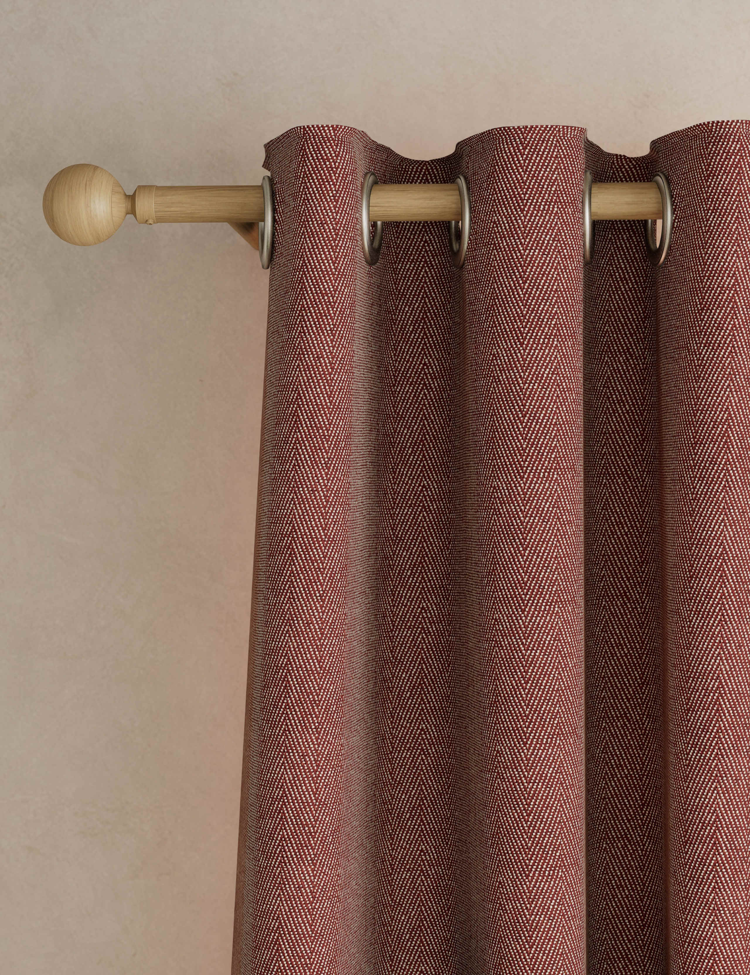 Herringbone eyelet curtains (British brand)