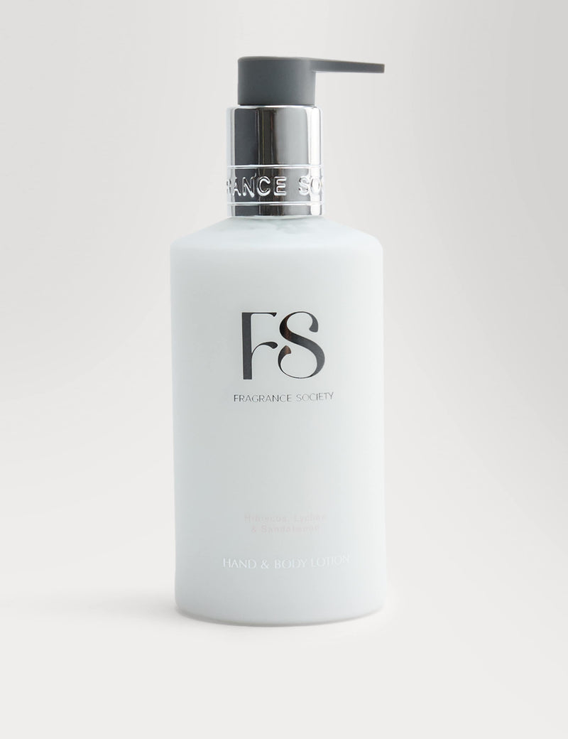 Fragrance Society Hibiscus Lychee Sandalwood hand and body lotion 265ml - British product