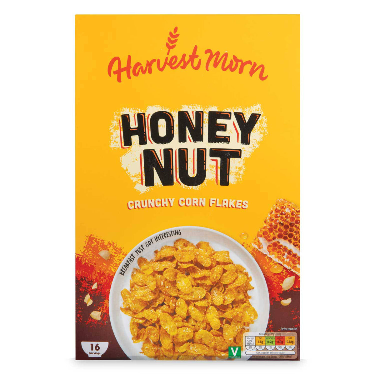 Harvest Morn honey nut crunchy cornflakes - British product