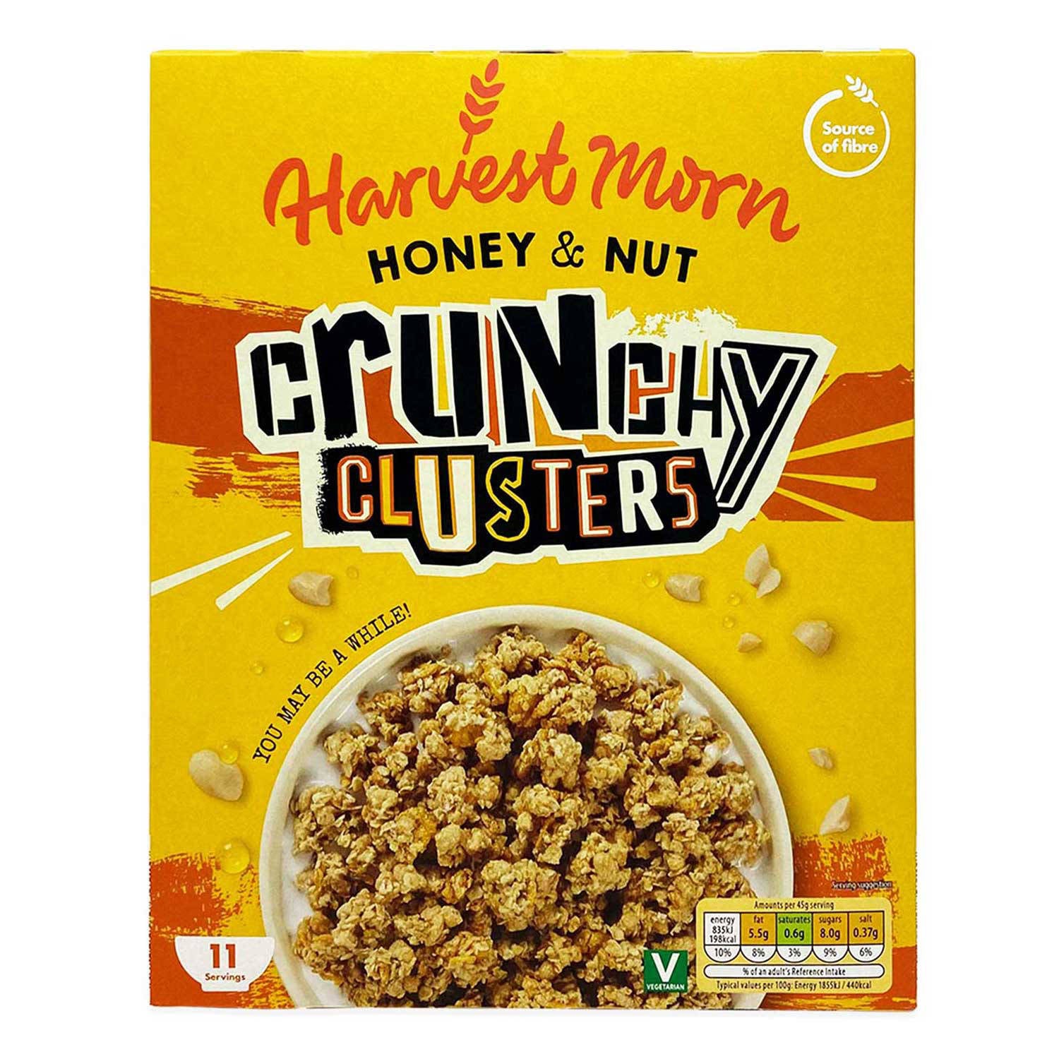Honey nut crunchy clusters cereal with whole grain (British brand)