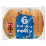 Soft white hot dog rolls in a pack of 6, UK version