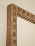 Hugo marquetry wood rectangular wall mirror 90x60cm - British product