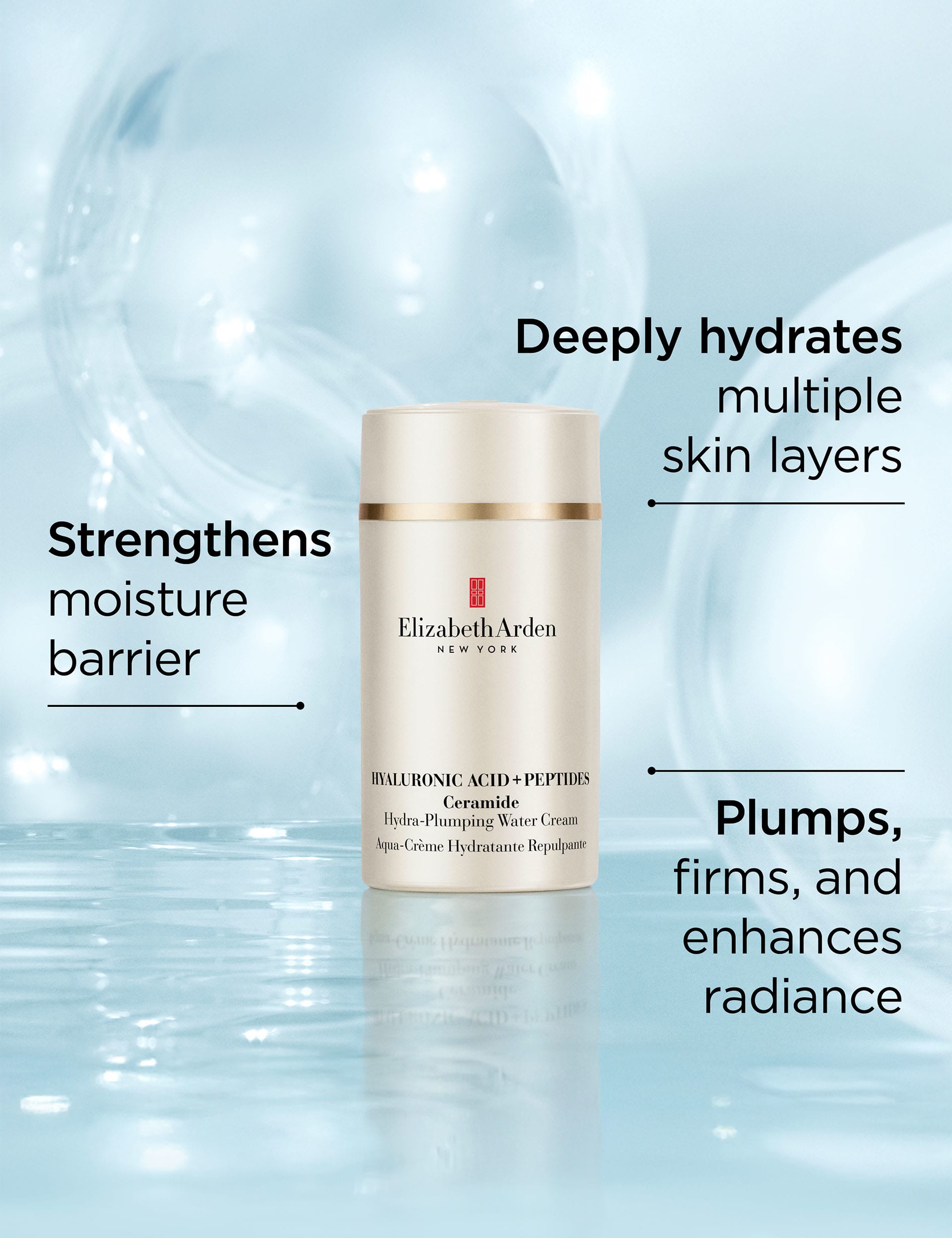 Elizabeth Arden Hyaluronic Acid Peptides Ceramide Water Cream 50ml - British product