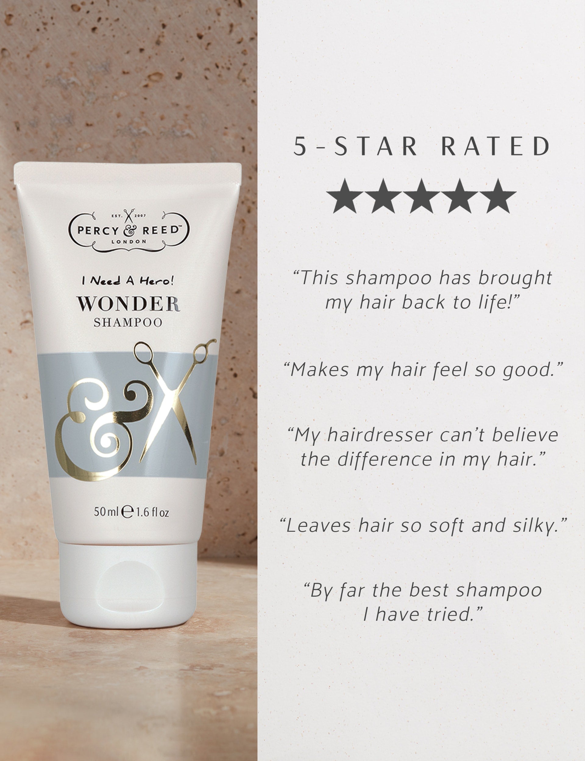 Percy & Reed Wonder Shampoo 50ml, UK version