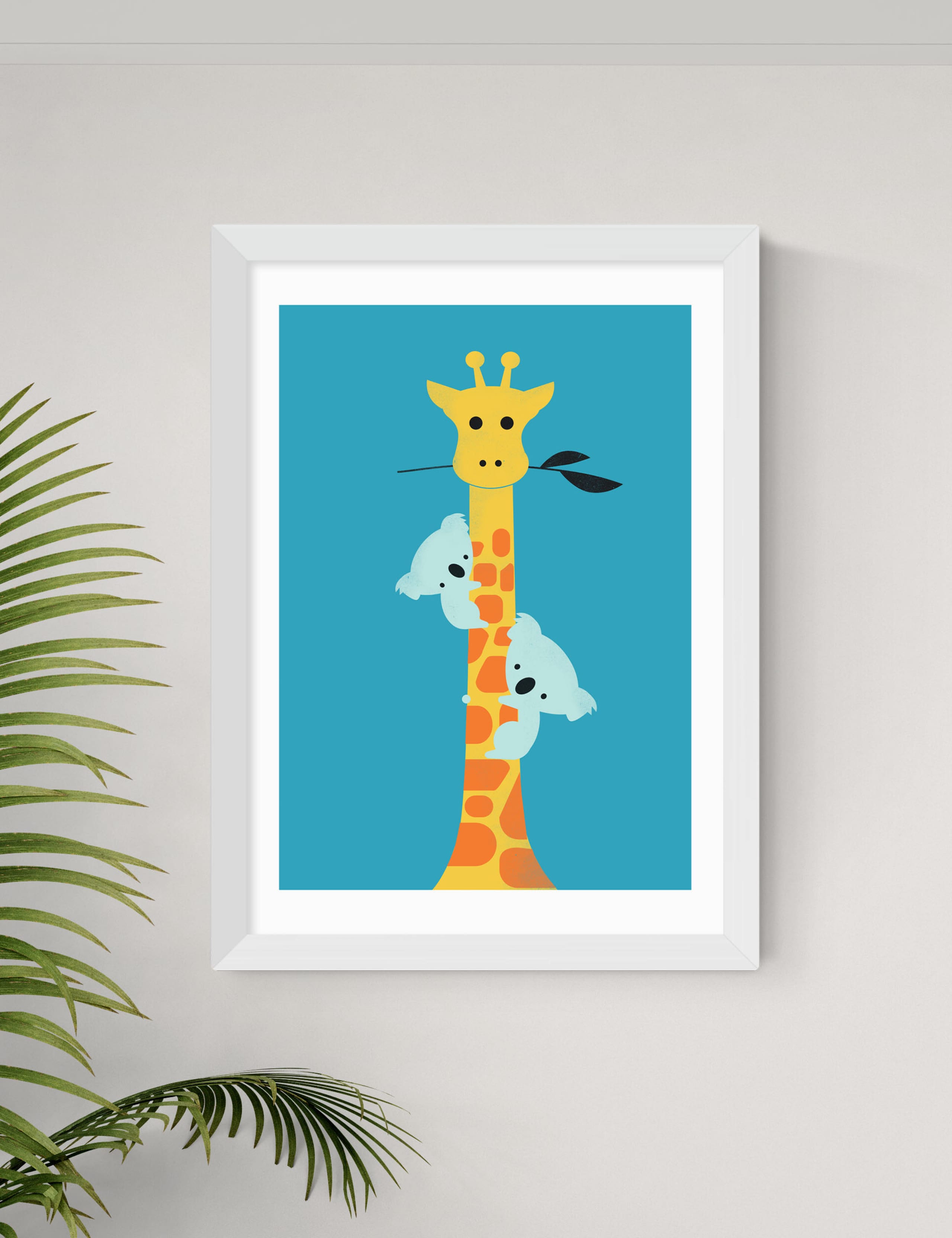 East End Prints giraffe and koala framed art, UK version
