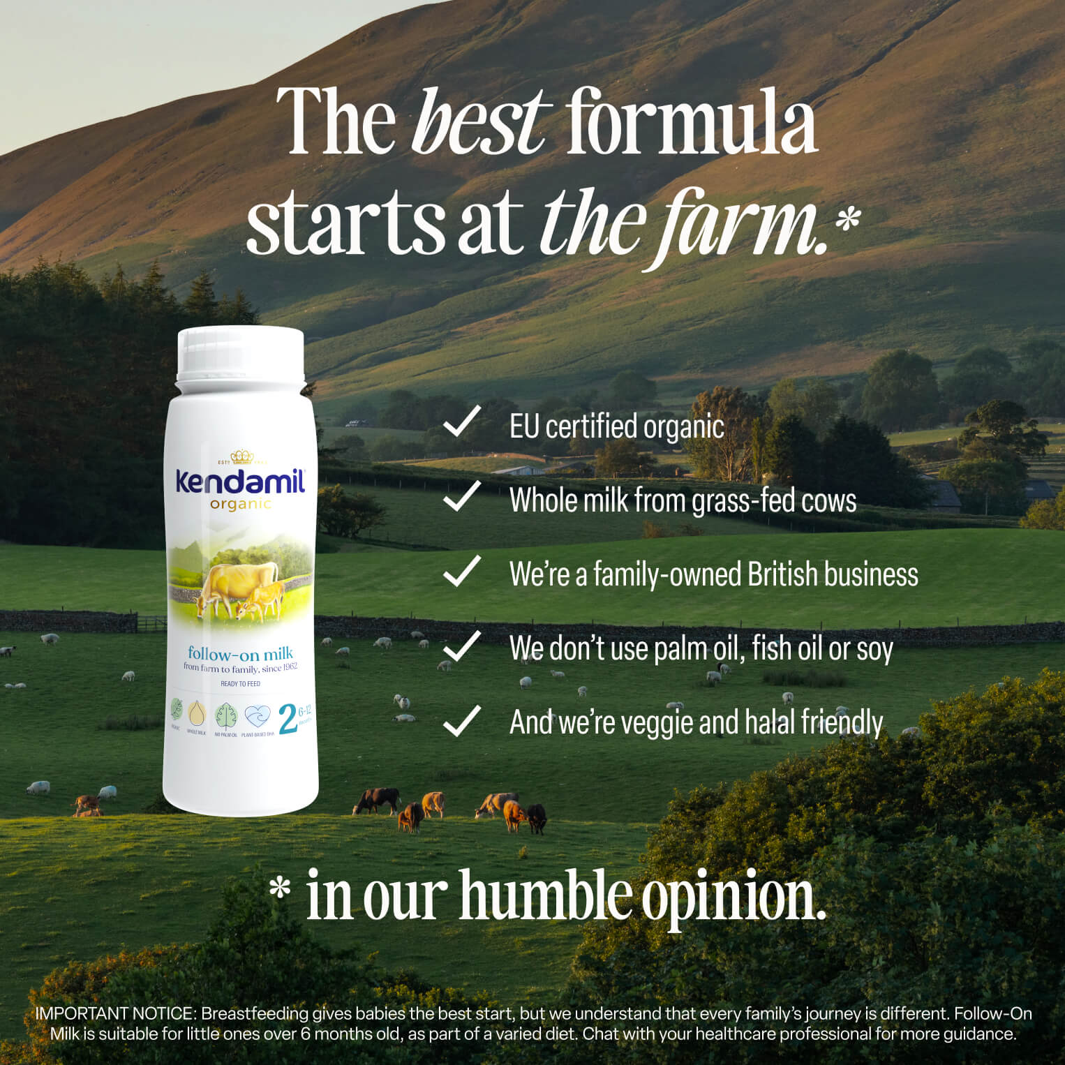 Organic ready to feed follow on milk 6x200ml (British brand)