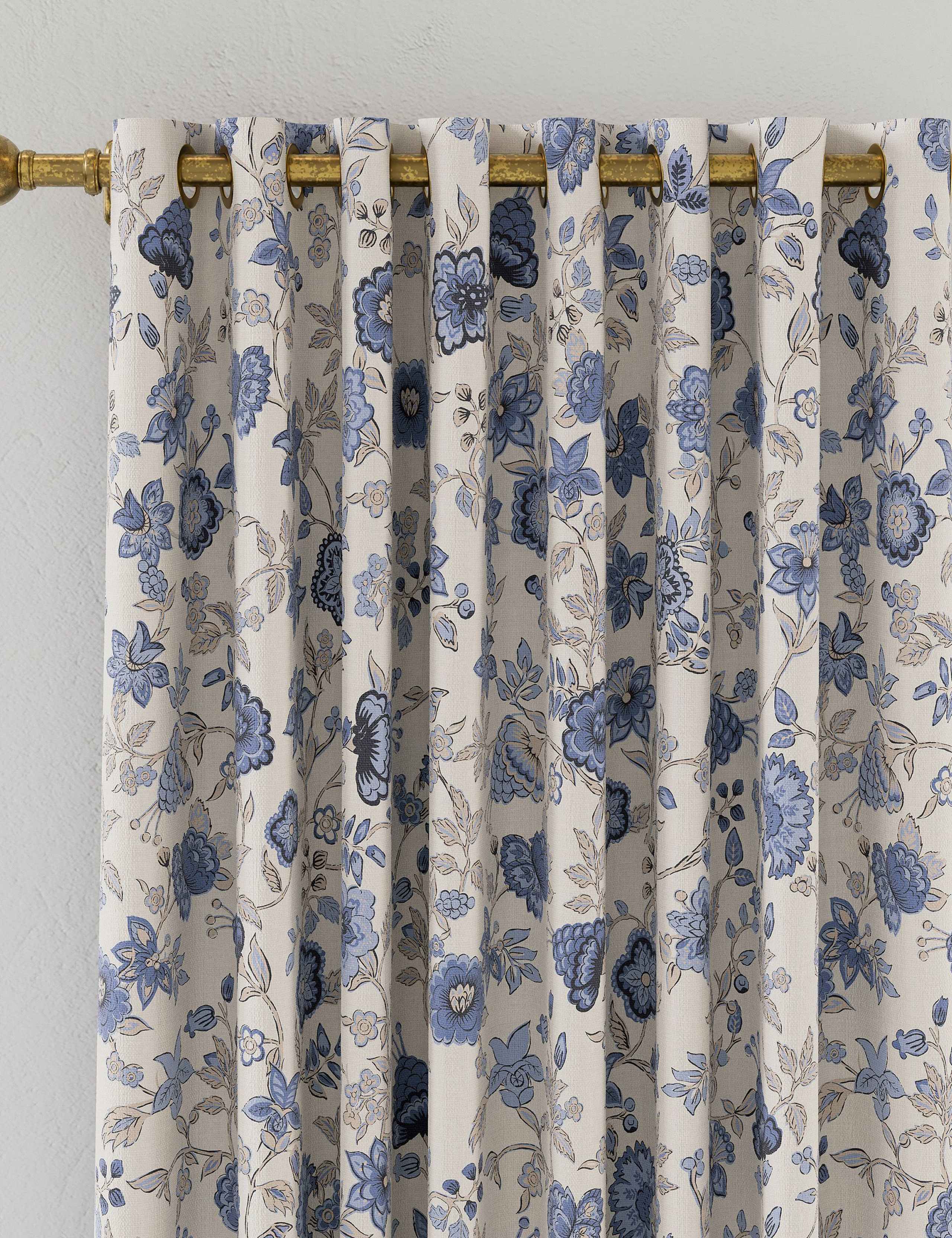 Joules Indienne pure cotton eyelet blackout curtains - British product