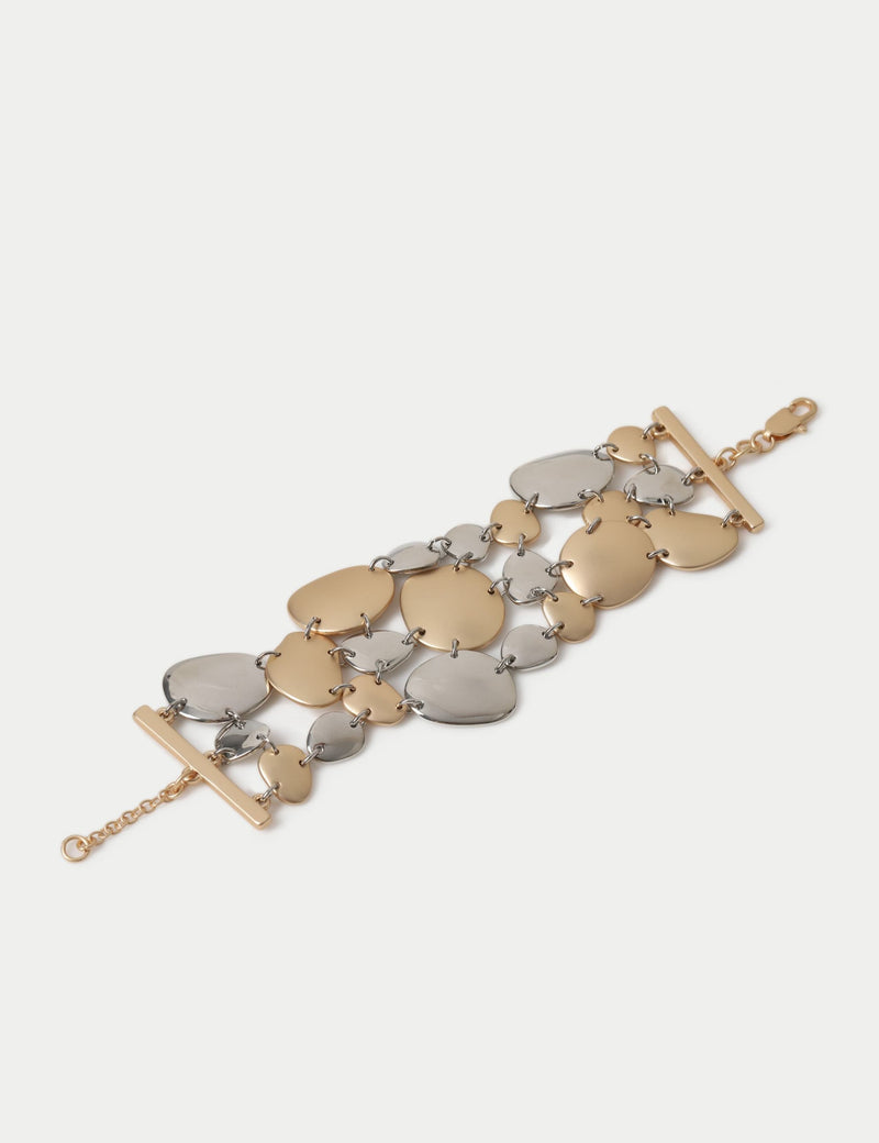 Irregular brushed metal wristwear bracelet (British brand)