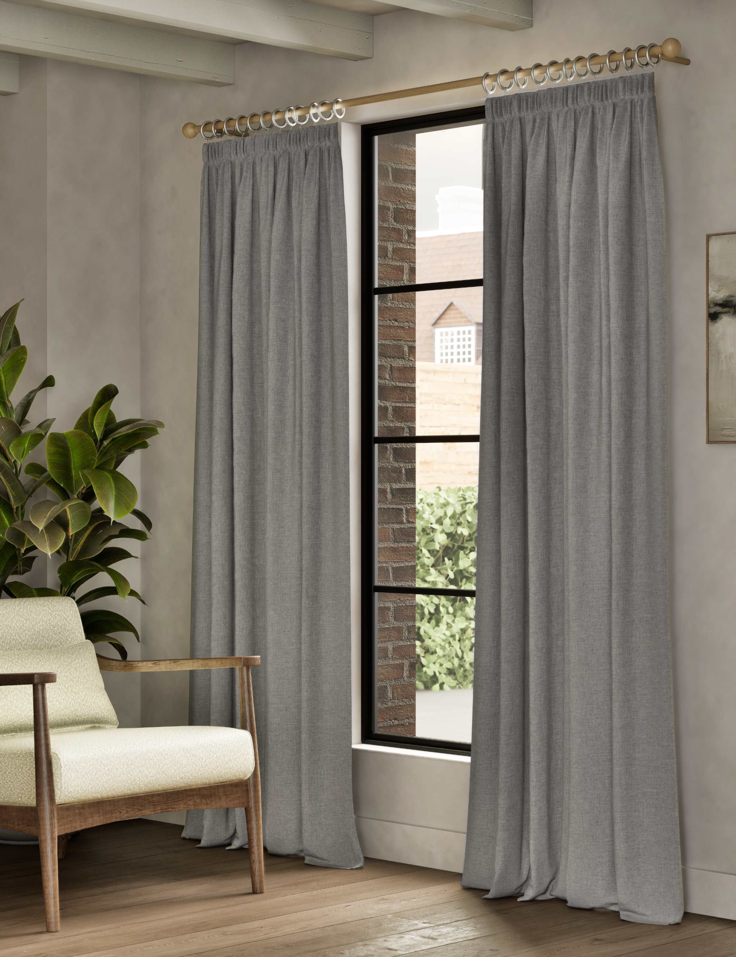 Isabelle pencil pleat blackout curtains polyester - British product