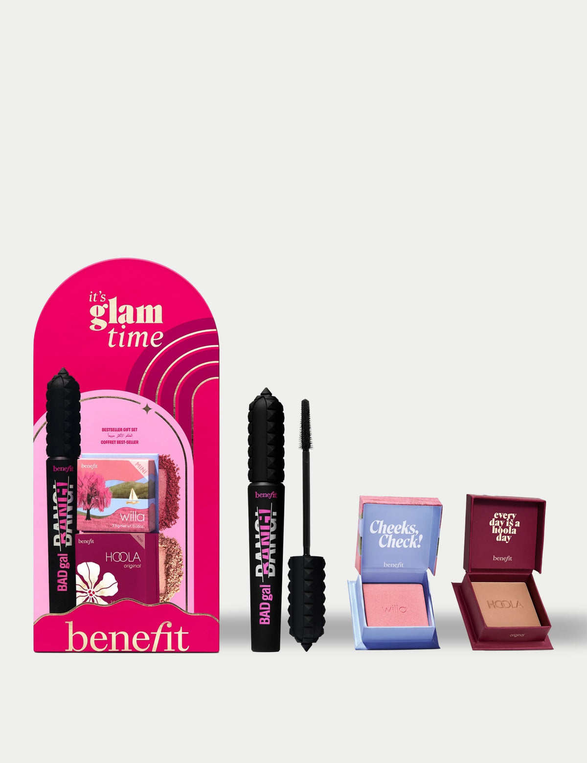Benefit It's Glam Time mascara bronzer blush gift set, imported from the UK