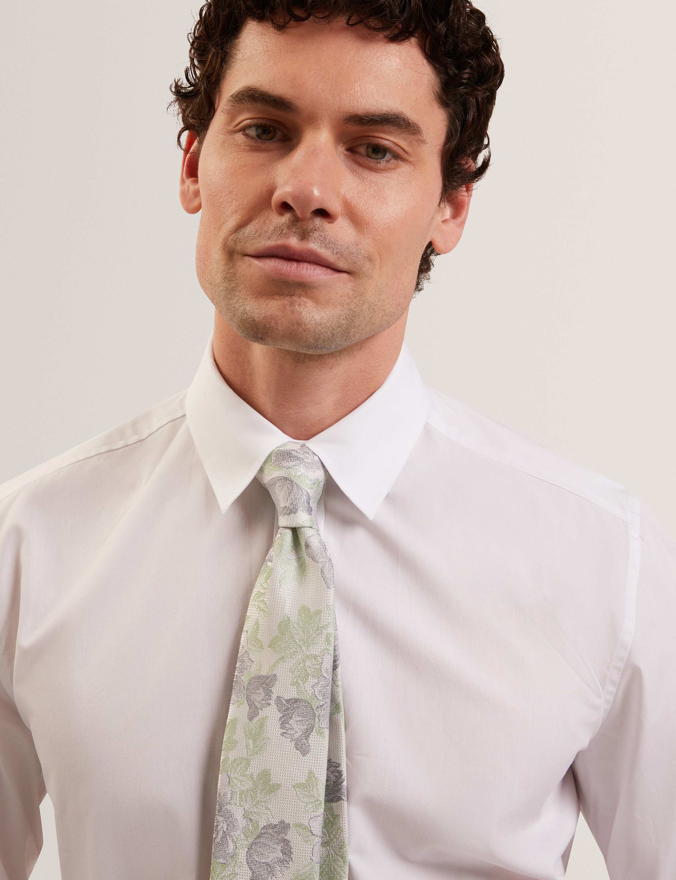 Ted Baker jacquard floral pure silk tie (British brand)