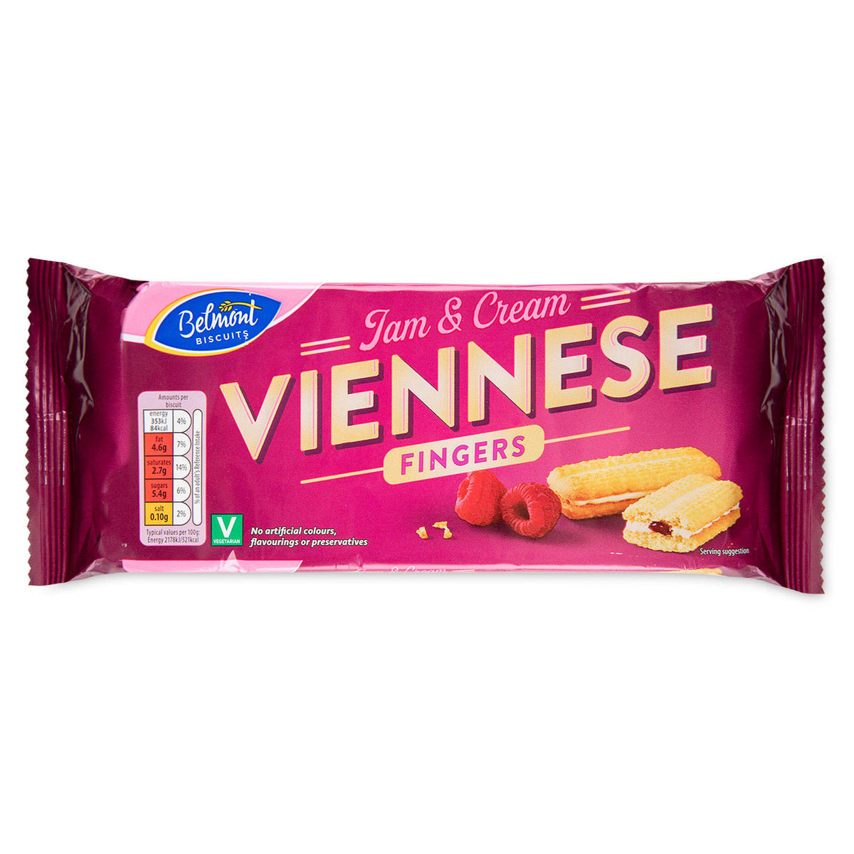 Jam & Cream Viennese Fingers biscuits - British product