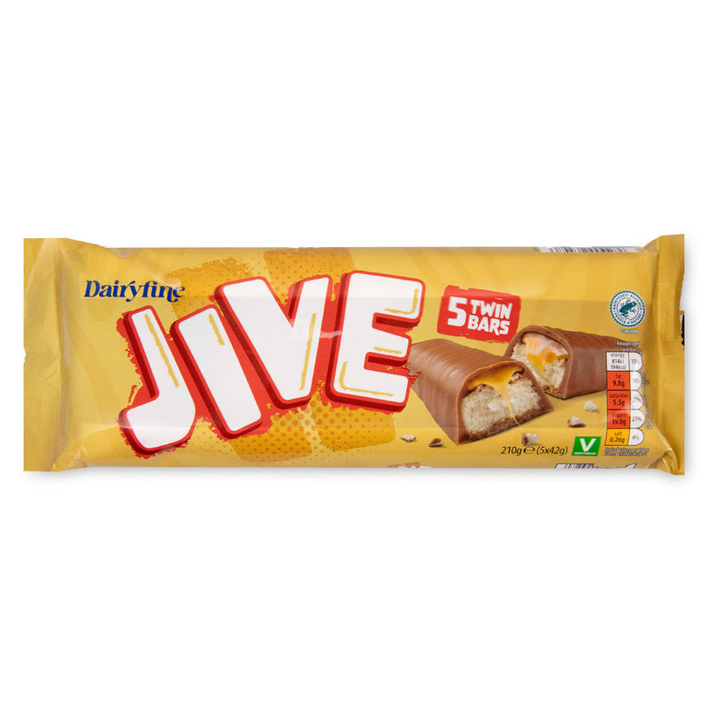 Jive chocolate caramel biscuit bars 5 pack, imported from the UK