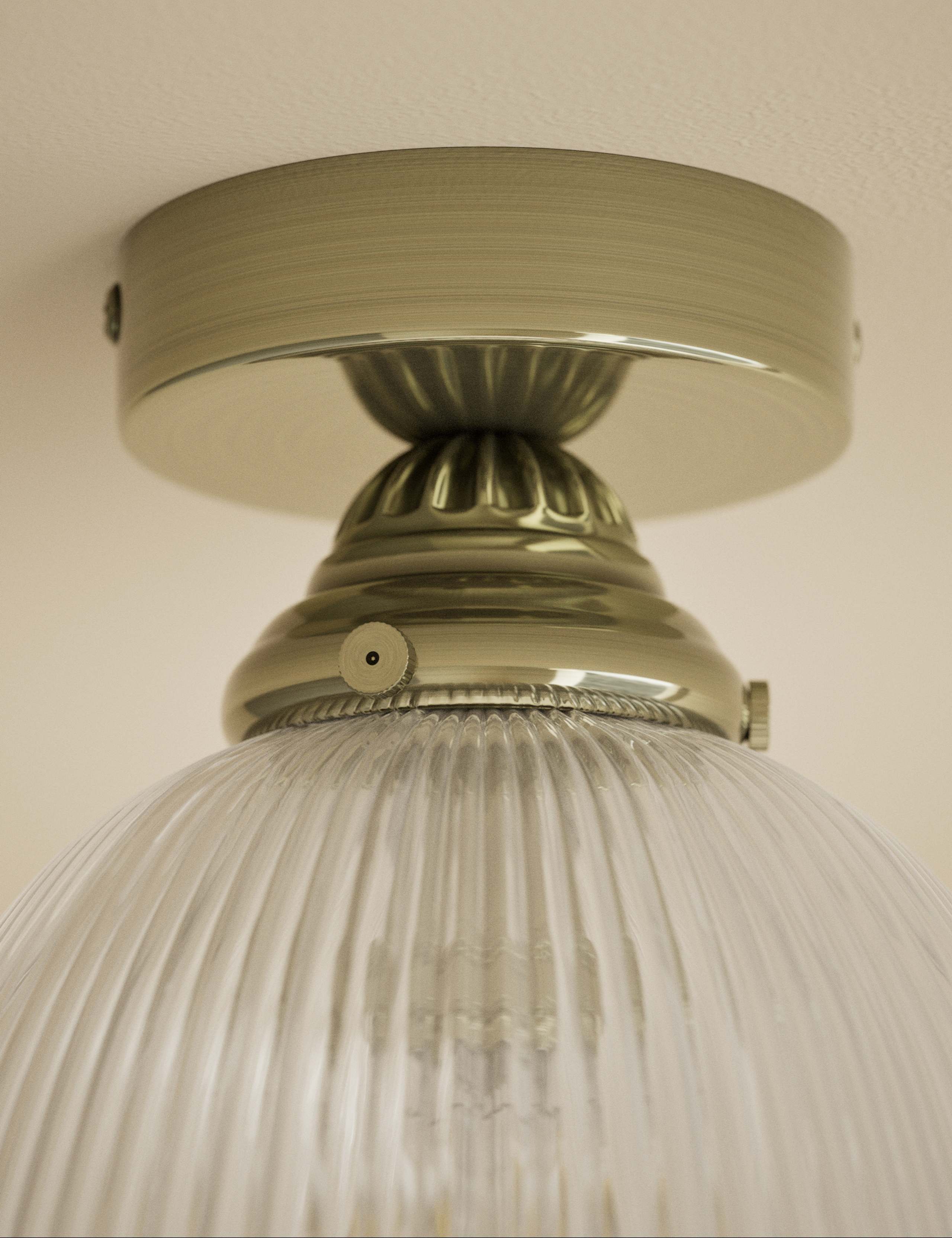 Josephine glass ceiling light with antique brass finish - British product