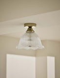 Josephine glass ceiling light with antique brass finish - British product