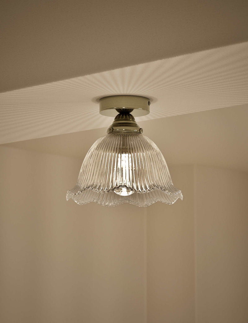 Josephine glass ceiling light with antique brass finish - British product