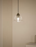 Josephine pendant light with ribbed glass and antique brass - British product