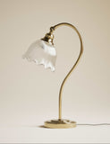 Josephine table lamp antique brass finish glass shade, UK version