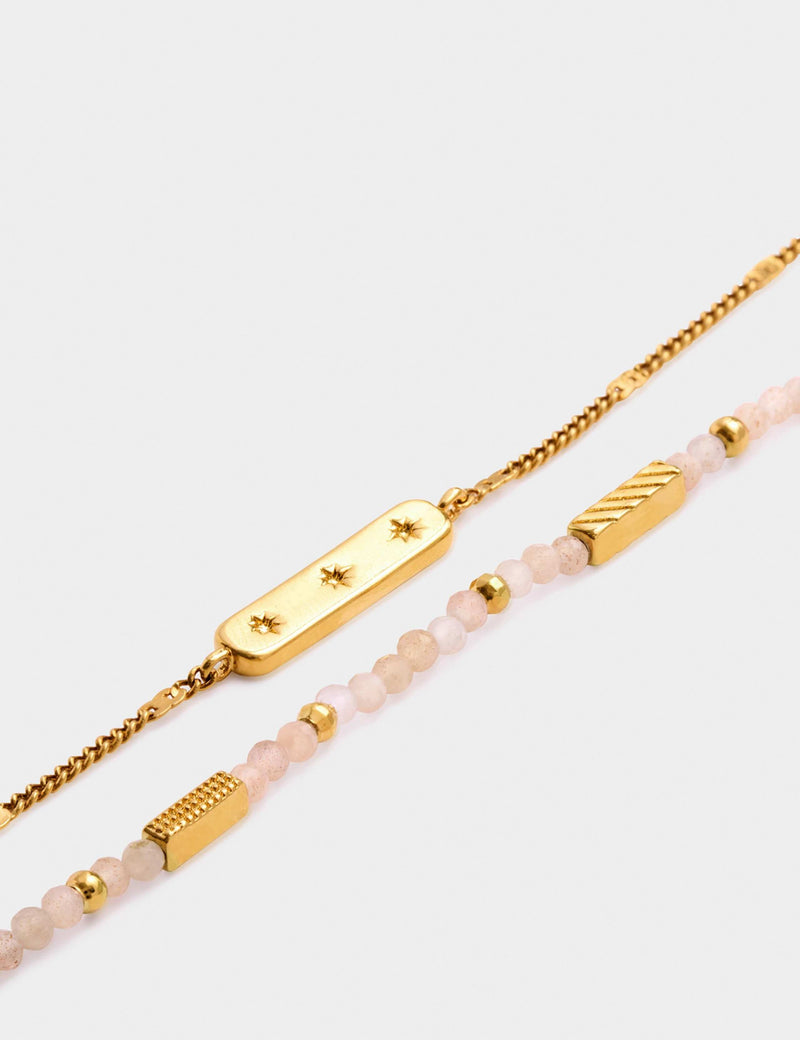 Katie Loxton waterproof birthstone bracelet with sunstone (British brand)