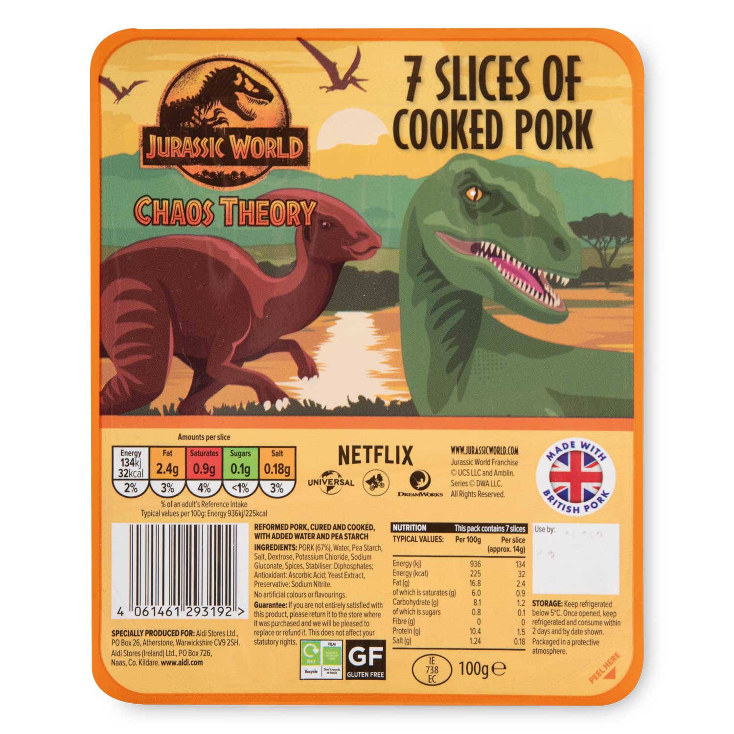 Jurassic World children's ham slices 7 pack, UK version