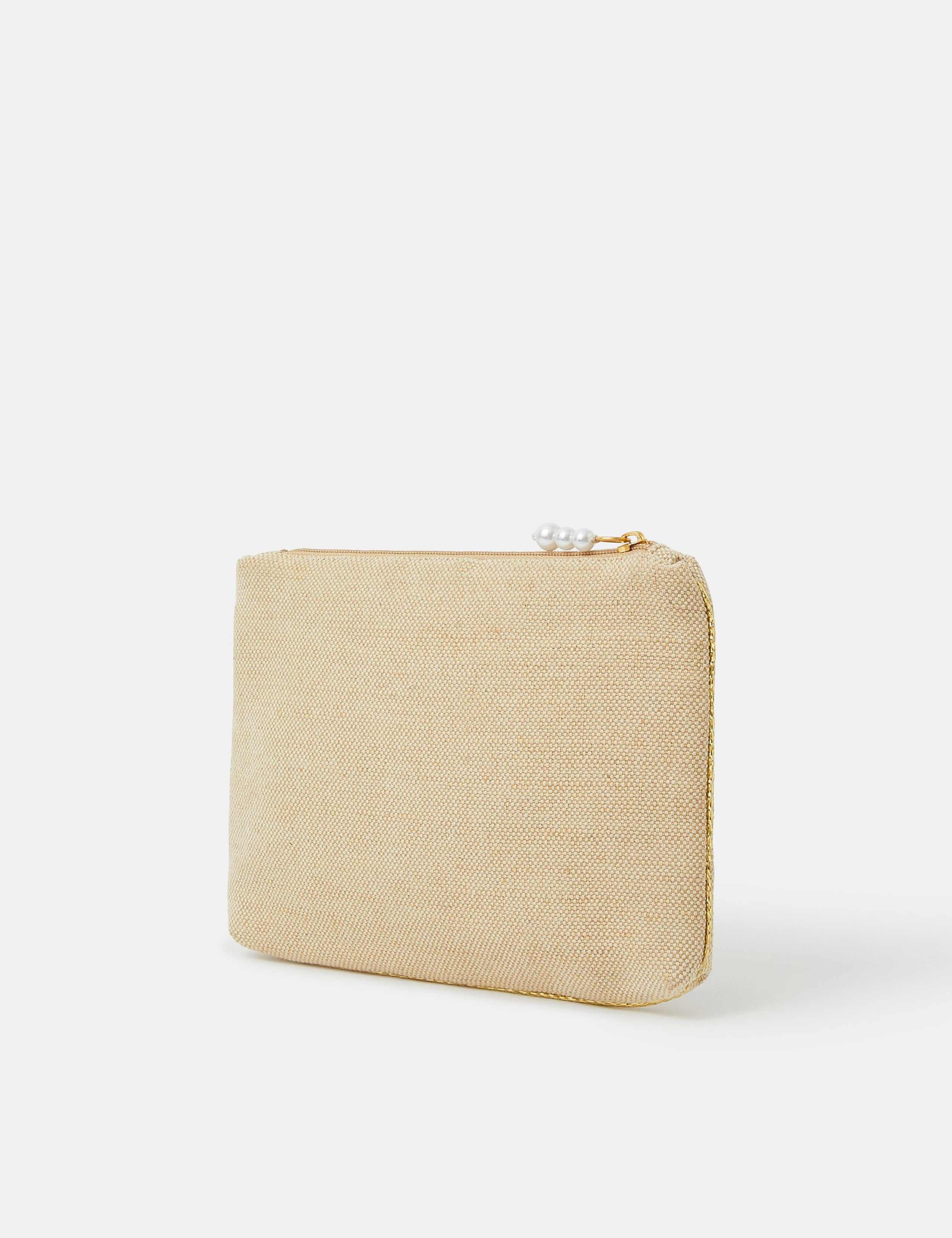 Accessorize embellished jute pouch (British brand)
