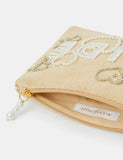 Accessorize embellished jute pouch (British brand)