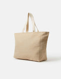 Accessorize jute beach bag with palm tree embroidery (British brand)
